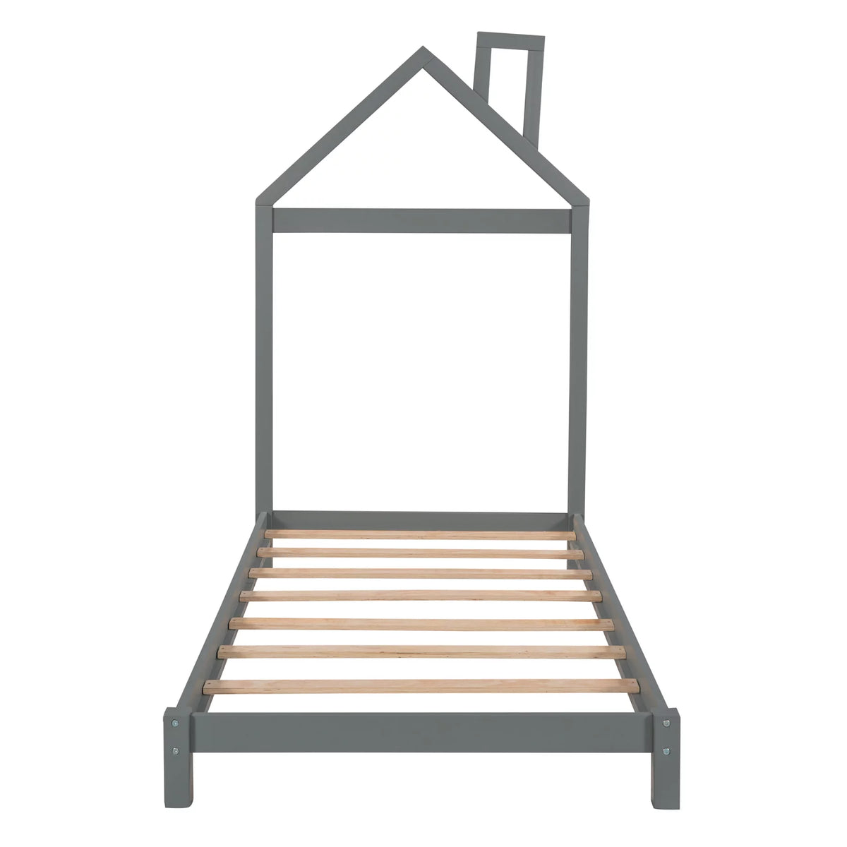 Twin Size Kids Bed with House-Shaped Headboard R85202
