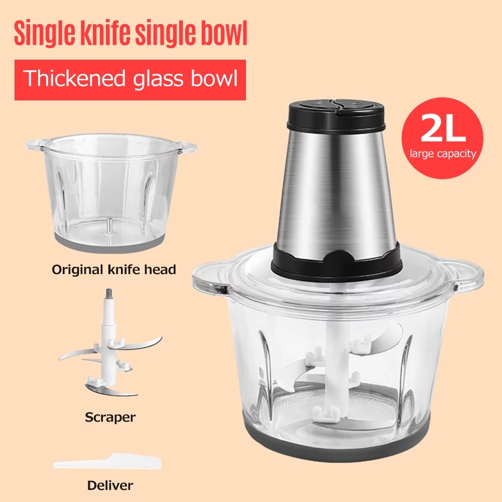 Electric Meat Grinder 2L Stainless Steel 250W O68716