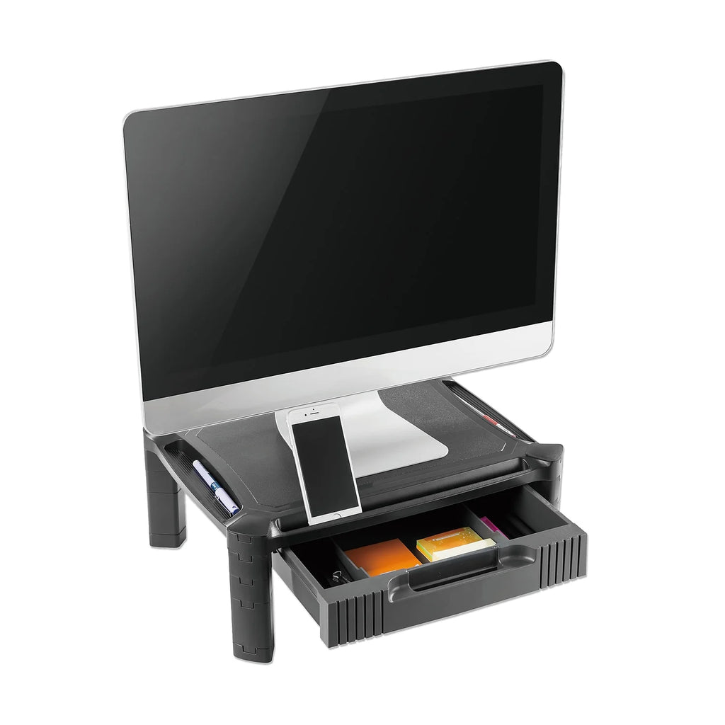 Black Large Monitor Stand with Cable Management B869
