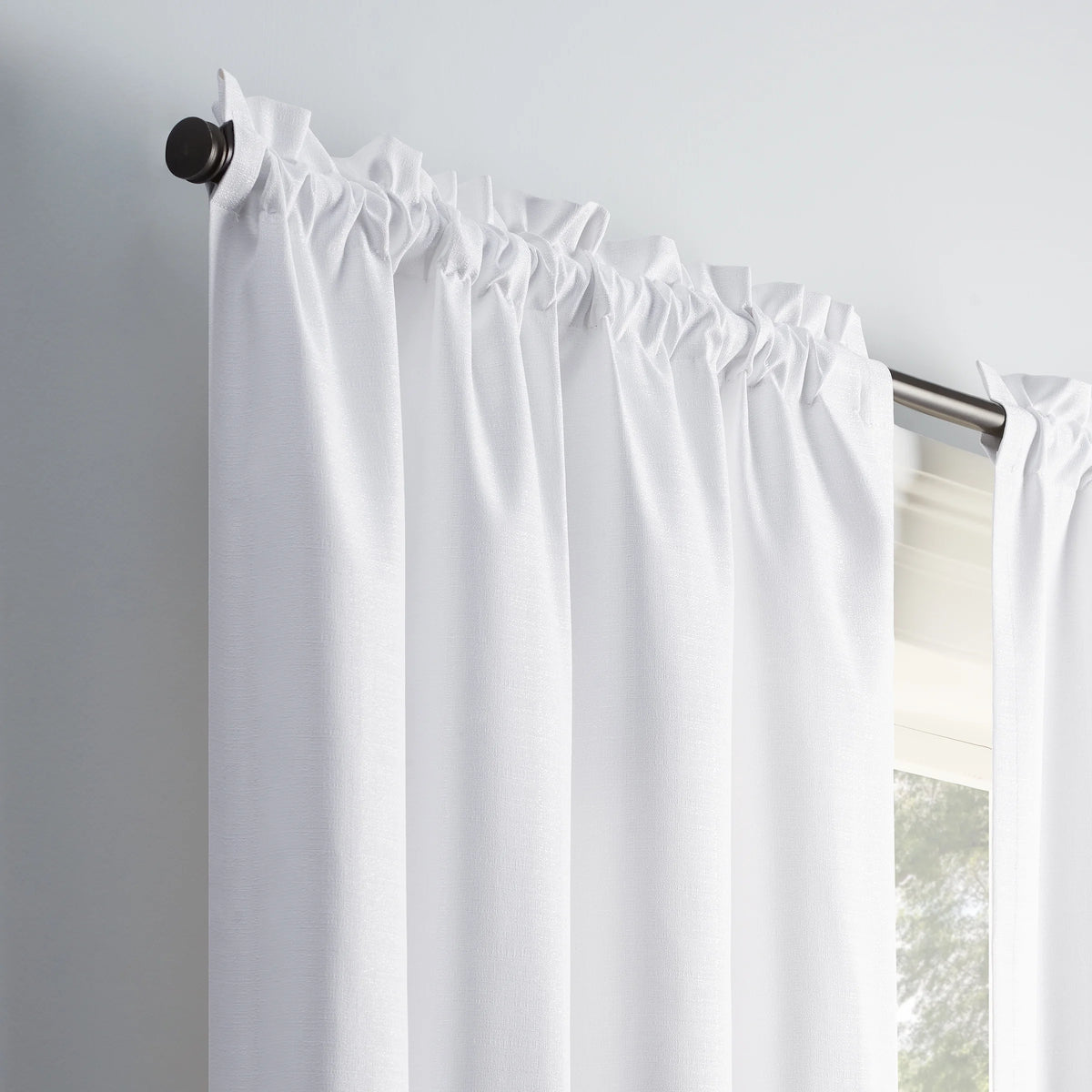 White Rod Pocket Single Curtain Panel S968890