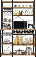 Wooden Kitchen Bakers Rack with Wine Rack and 12 Hooks Y8888