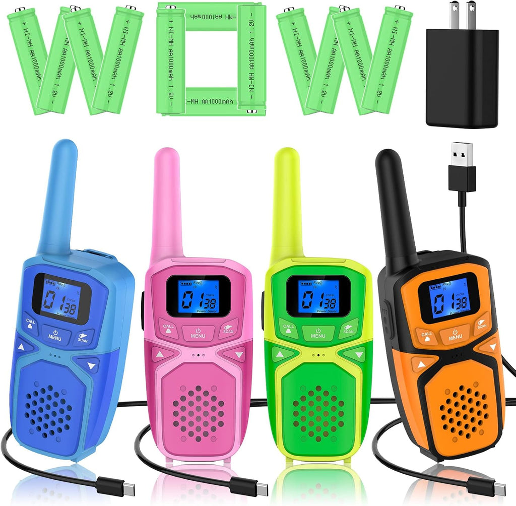 Rechargeable 4 Pack Walkie Talkies N501
