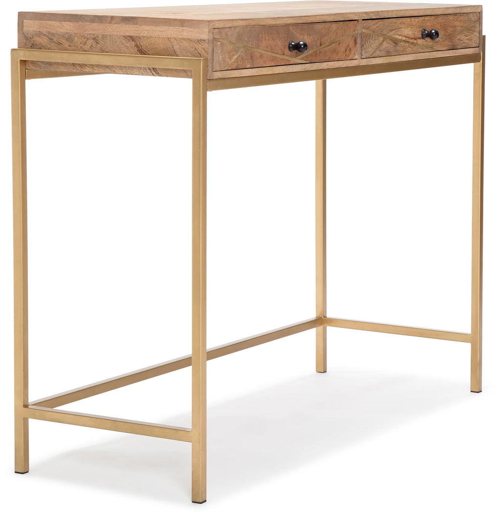 Solid Wood Console Table with 2 Drawers X53476