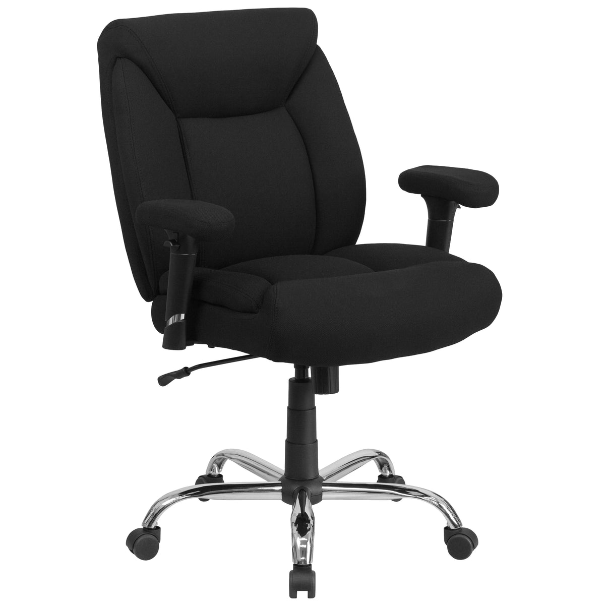 Big & Tall 400 lb. Rated Black Fabric Tufted Swivel Ergonomic Office Chair P2888