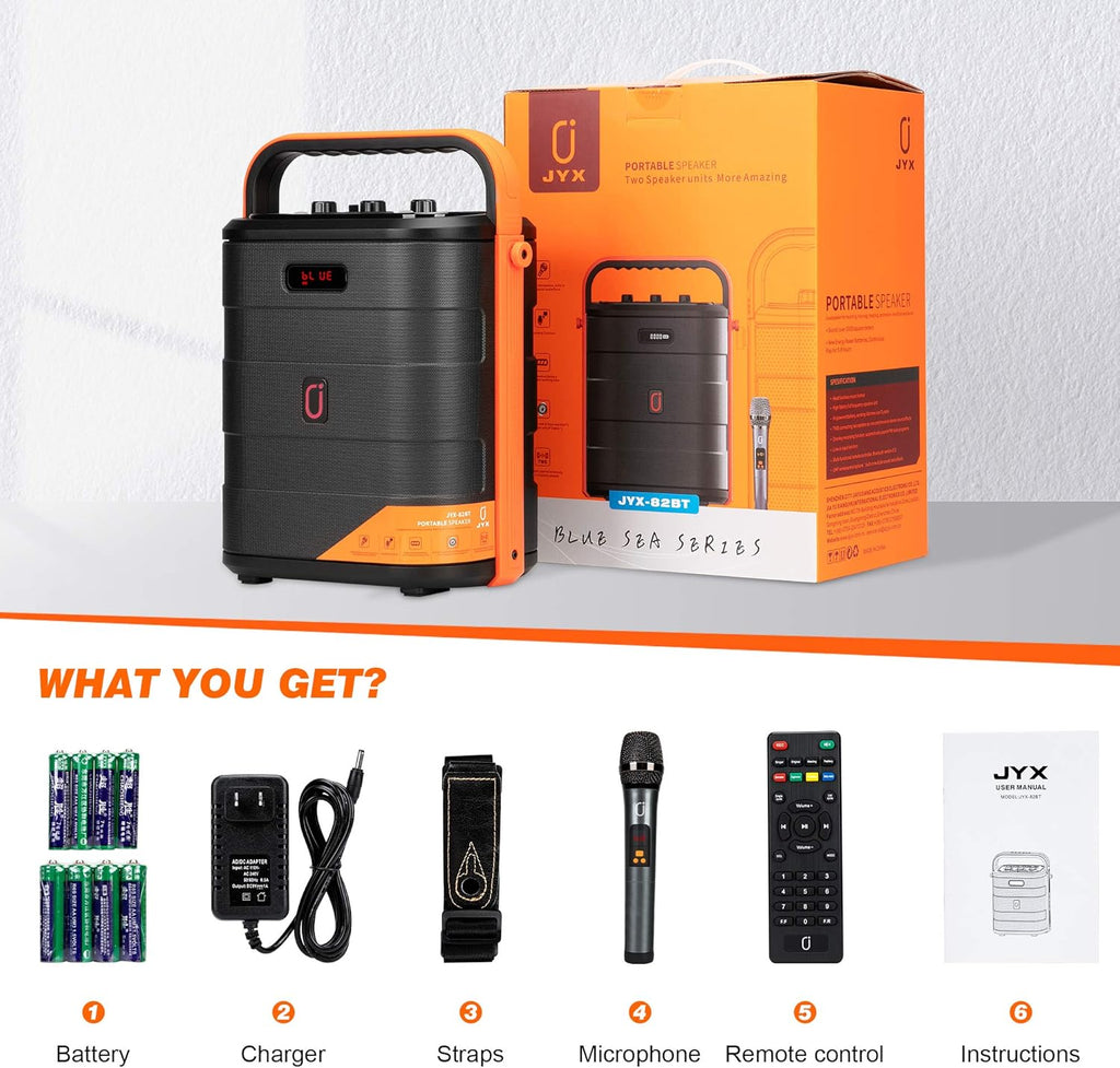 Rechargeable Portable Bluetooth Karaoke Machine with Microphone W884132