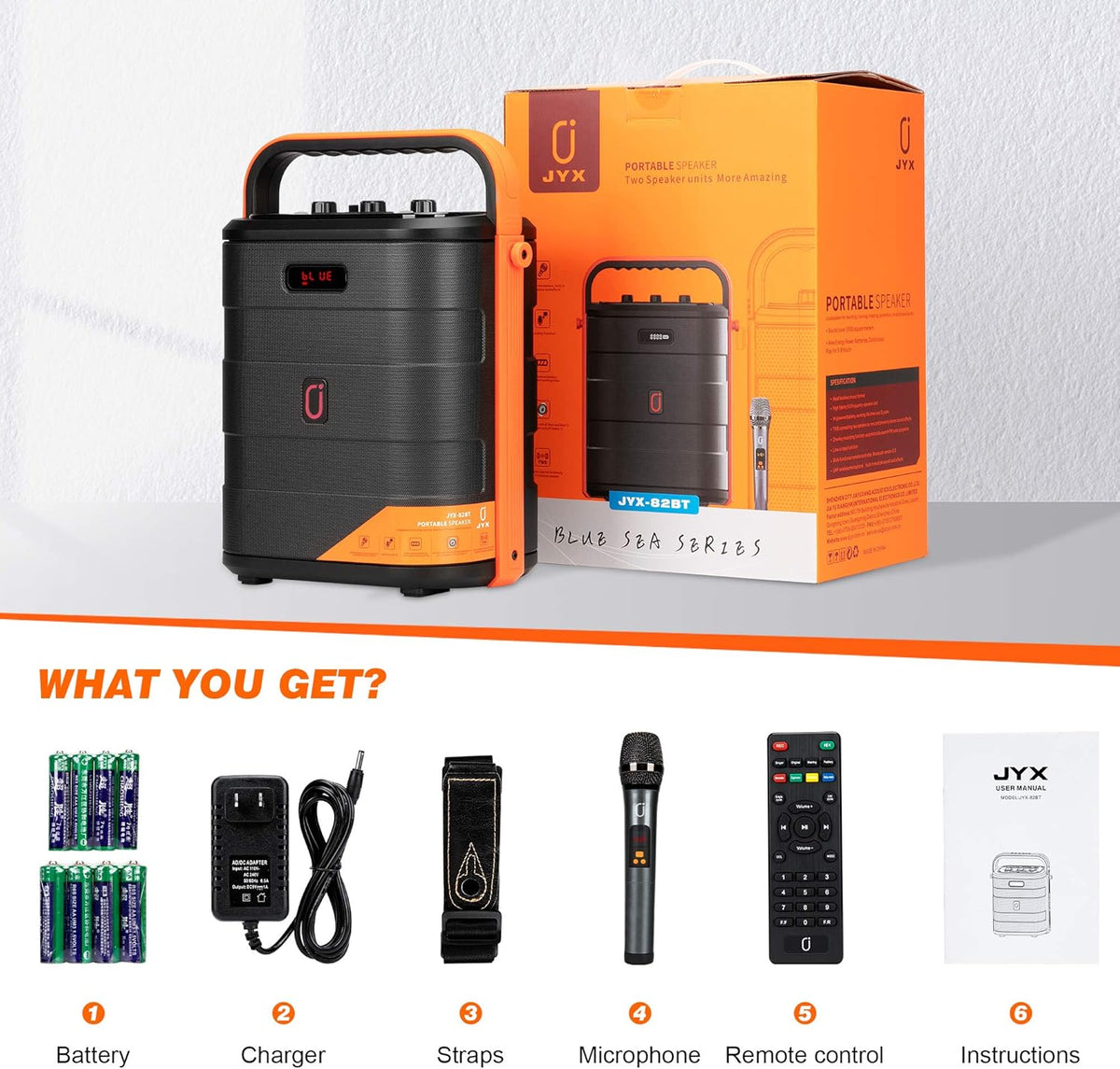 Rechargeable Portable Bluetooth Karaoke Machine with Microphone W884132