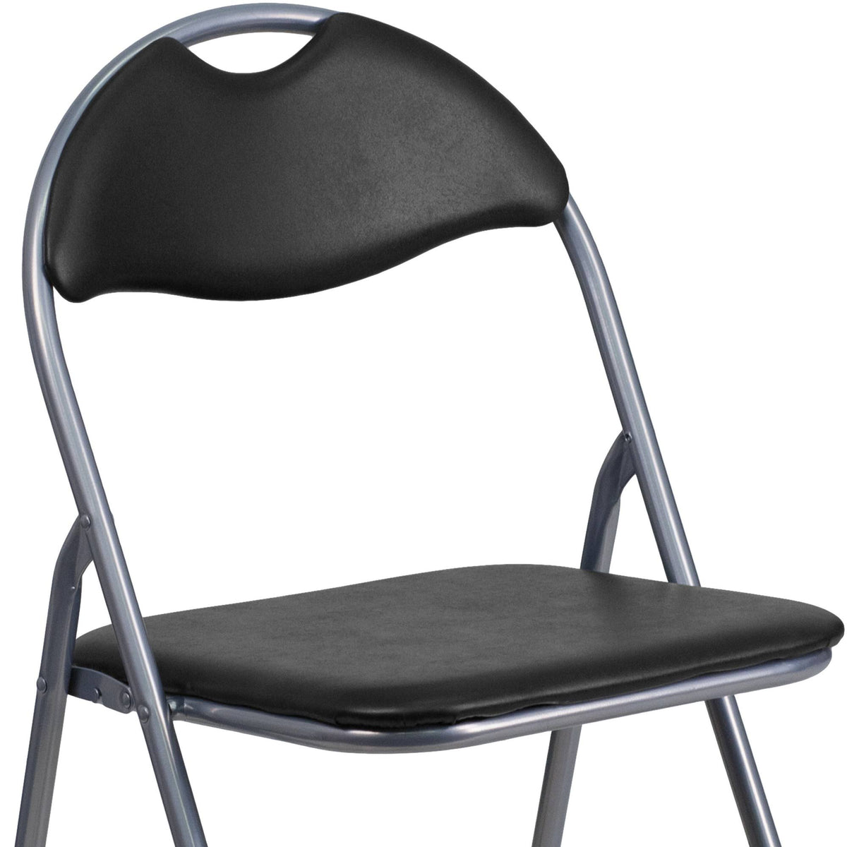 Black Vinyl Metal Folding Chair 4 Pk E851