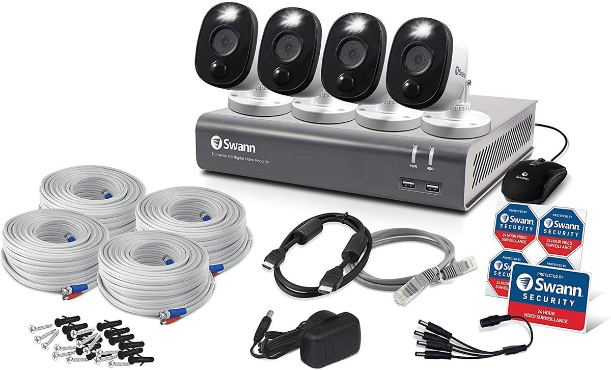 8 Channel 4 Camera Wired Security System 1080p HD DVR 1TB HDD Z877