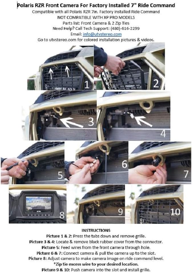 Front Camera for Factory Installed 7 Ride Command I1623