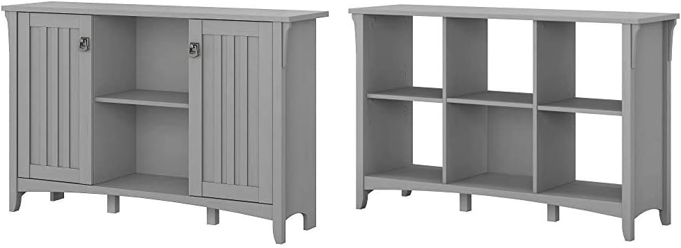 Gray Storage Cabinet with Doors and 6 Cube Organizer Z2702