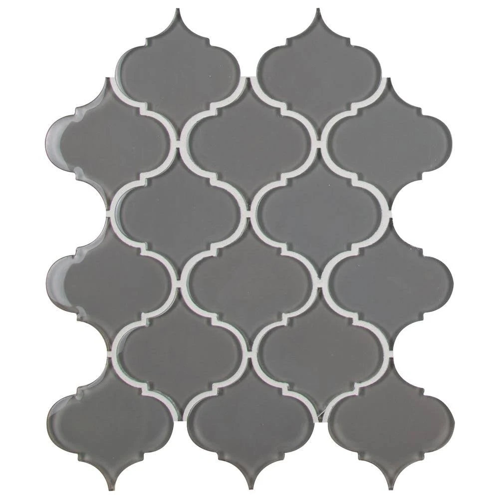 12.28 in. x 10.43 in. x 8mm Glass Mesh-Mounted Mosaic Tile O8387
