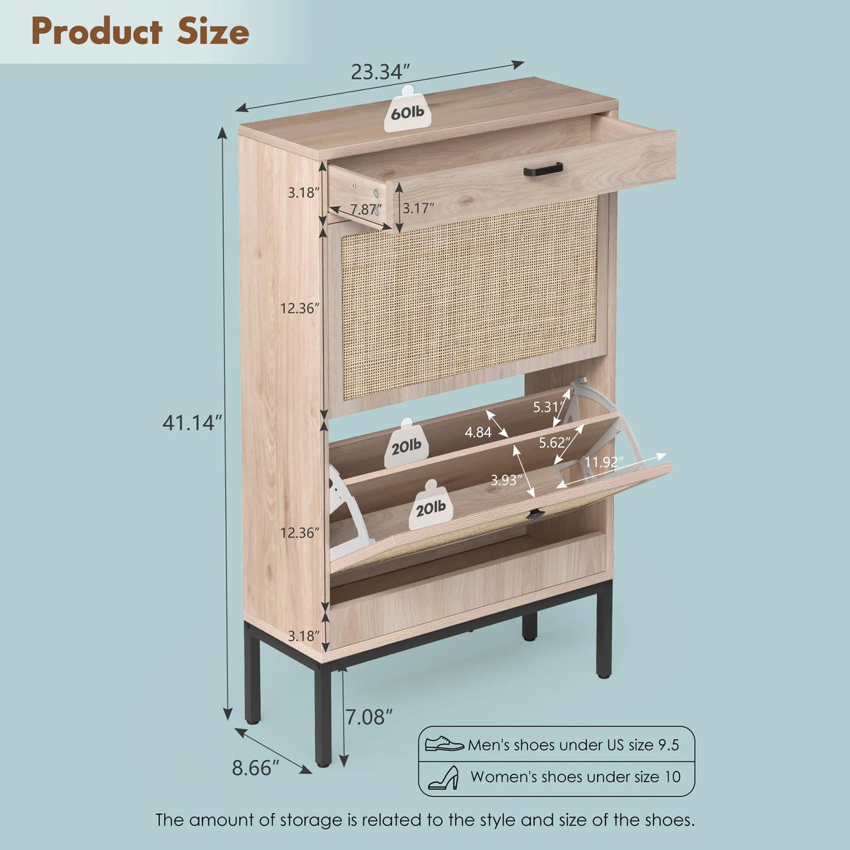 Shoe Storage Cabinet with Flip Drawers K6838