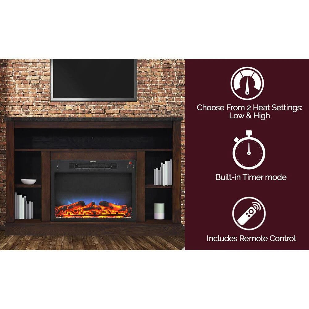 Mahogany Electric Fireplace with Multi-Color LED Insert U12703