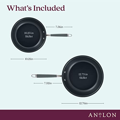 Hard-Anodized Nonstick Skillets 2 Piece Set 10.25-Inch & 12.75-Inch Moonstone Sauce Pan F613289