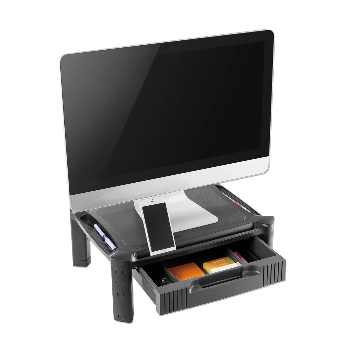 Black Large Monitor Stand with Cable Management B869