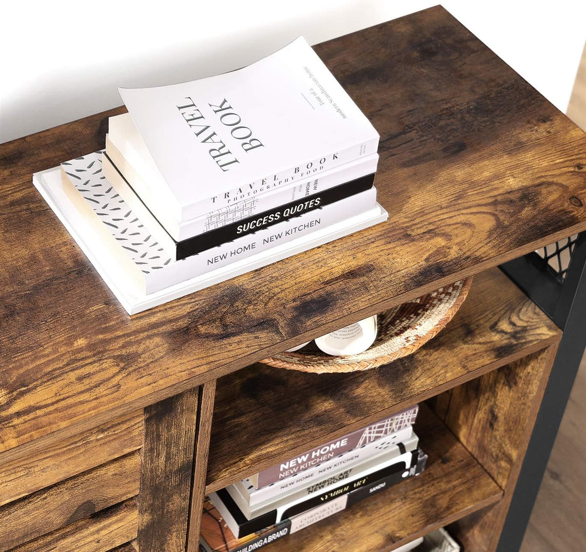 Rustic Brown Storage Cabinet with Adjustable Shelves T15135