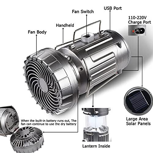 Rechargeable Solar Camping Lantern with Fan Z53433