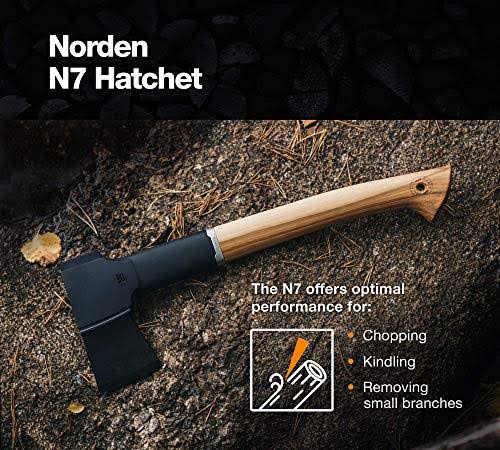 14 in. Hatchet with Recycled Leather Sheath W41605