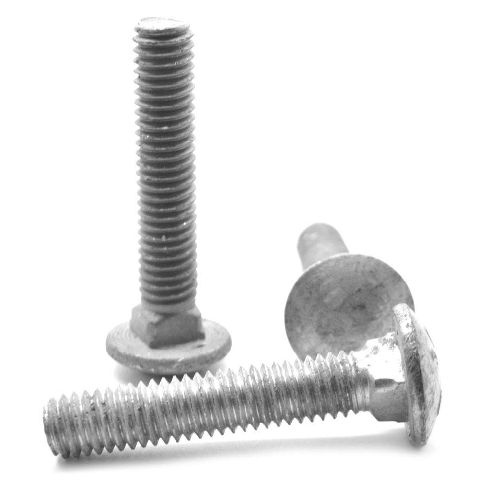 1/2 inch-13 x 2 1/2 inch Coarse Thread A307 Grade A Carriage Bolt Low Carbon Steel Hot Dip Galvanized Pk 50 W743