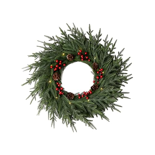 24" Artificial Christmas Wreath with LED Lights L181273