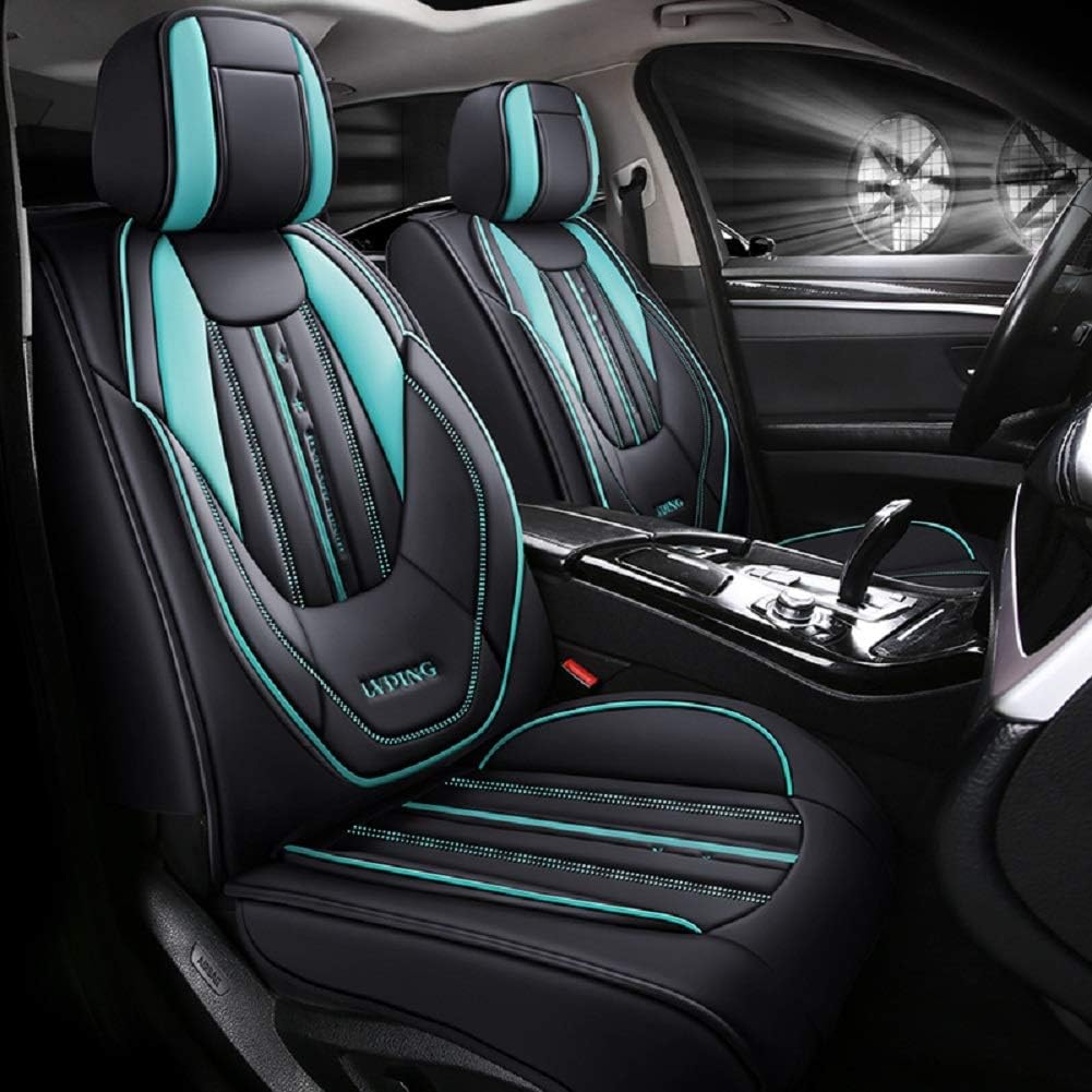 Black-red PU Leather 5 Seats Full Set Car Seat Covers S80508