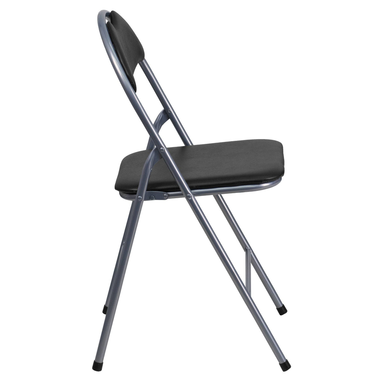 Black Vinyl Metal Folding Chair 4 Pk E851