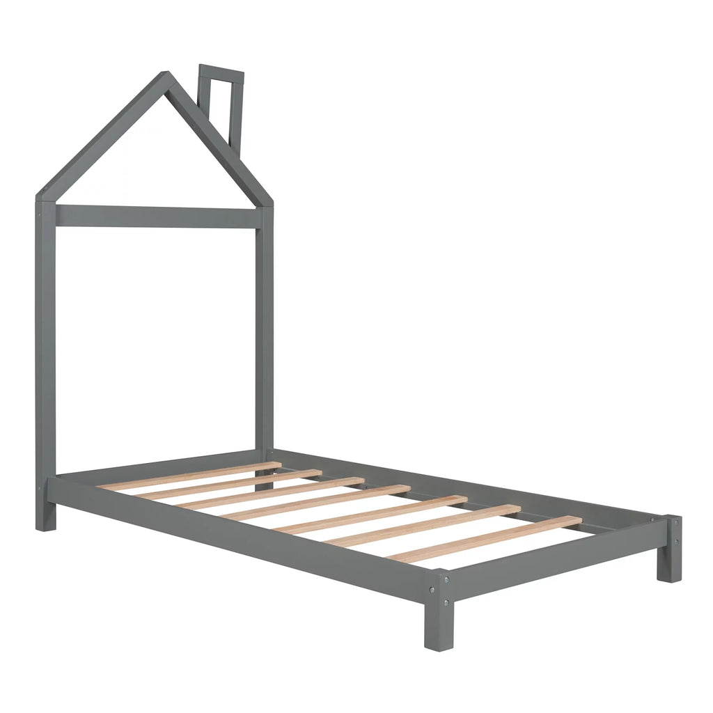 Twin Size Kids Bed with House-Shaped Headboard R85202