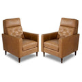 Cognac Brown Leather Recliner Set A737