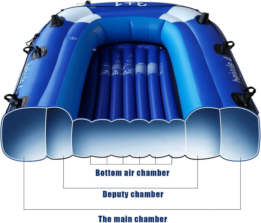 4 Person Inflatable Boat with Air Pump Rope Paddle Repair Patch Y276199