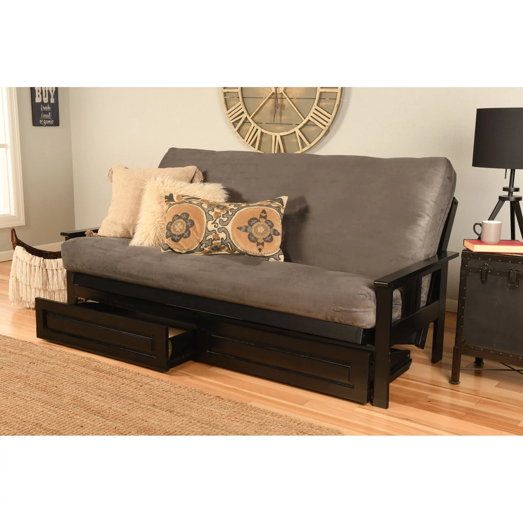 Black Sofa with Storage and Removable Mattress Cover A6619