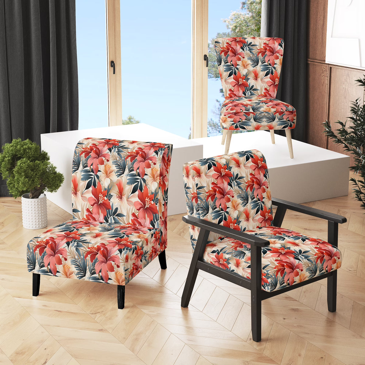 Tropical Accent Chair and Arm Chair W705258