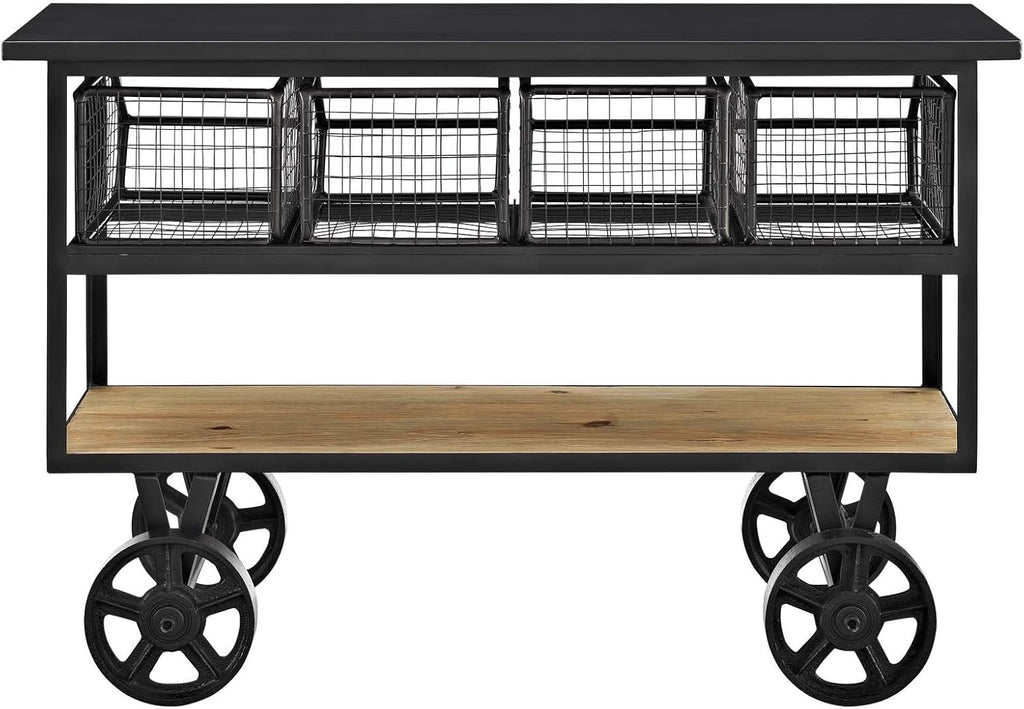 Brown Rolling Kitchen Cart H35936