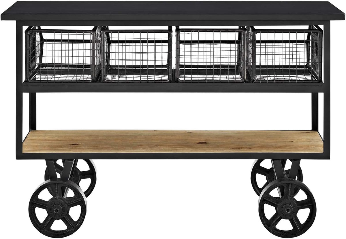 Brown Rolling Kitchen Cart H35936