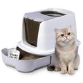 Grey Enclosed Cat Litter Box with Lid U607487