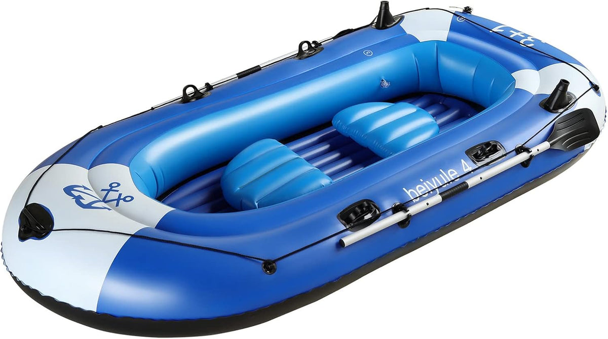 4 Person Inflatable Boat with Air Pump Rope Paddle Repair Patch Y276199