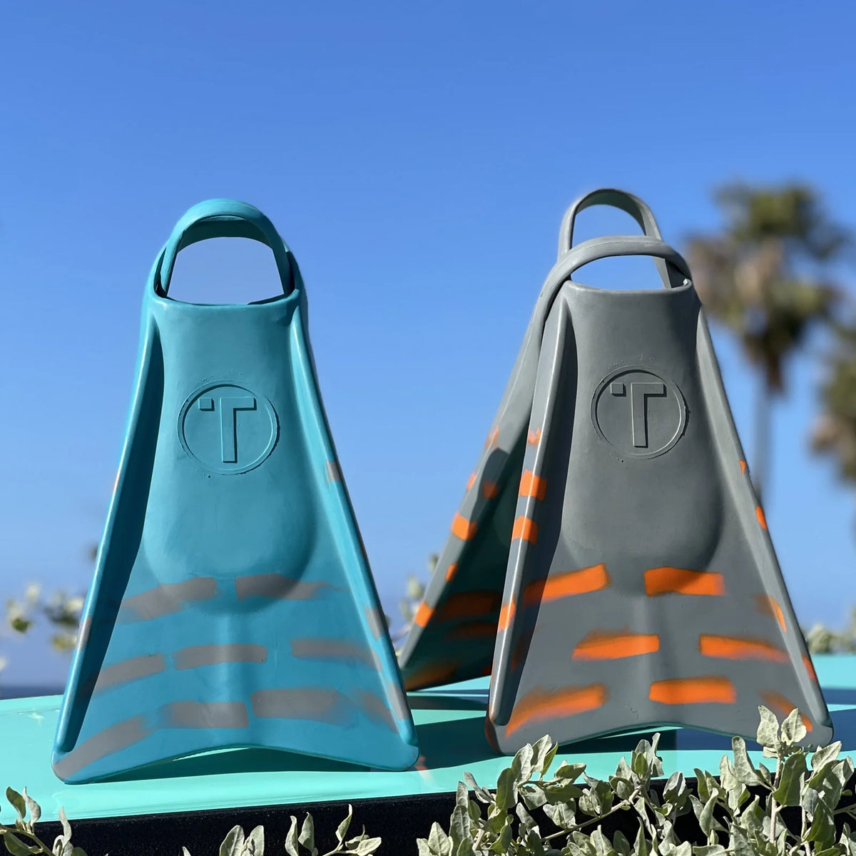Swimfins Grey/Orange stripes XS K471