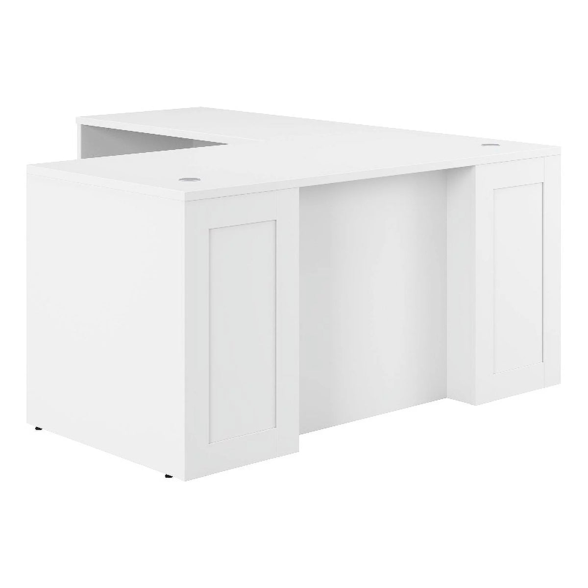 White L-Shaped Executive Desk Z837249