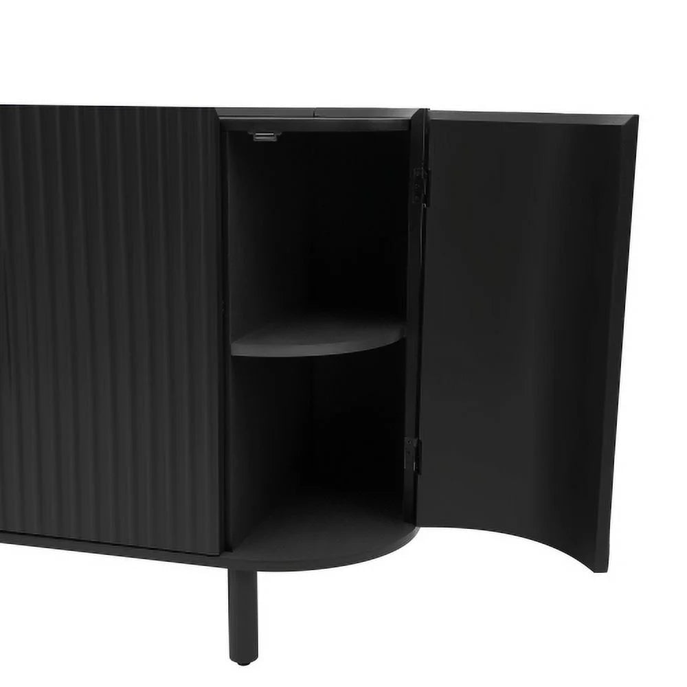 Black Curved Sideboard with Adjustable Shelves U677