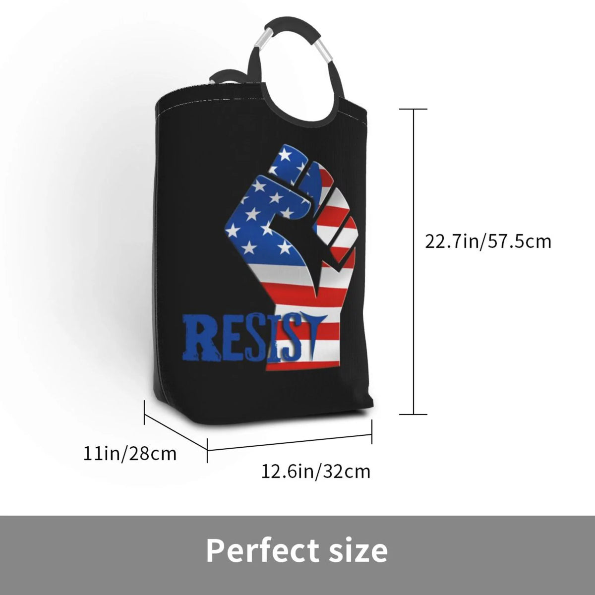 American Usa Flag Laundry Basket with Handles K82728