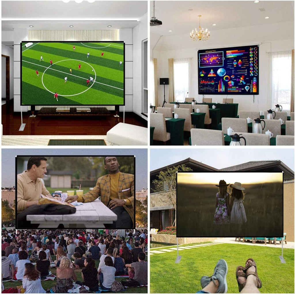 100 inch 16:9 Projector Screen with Stand and Carry Bag O688724