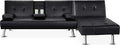 Black Faux Leather Sectional Sofa with Chaise Lounge U266114