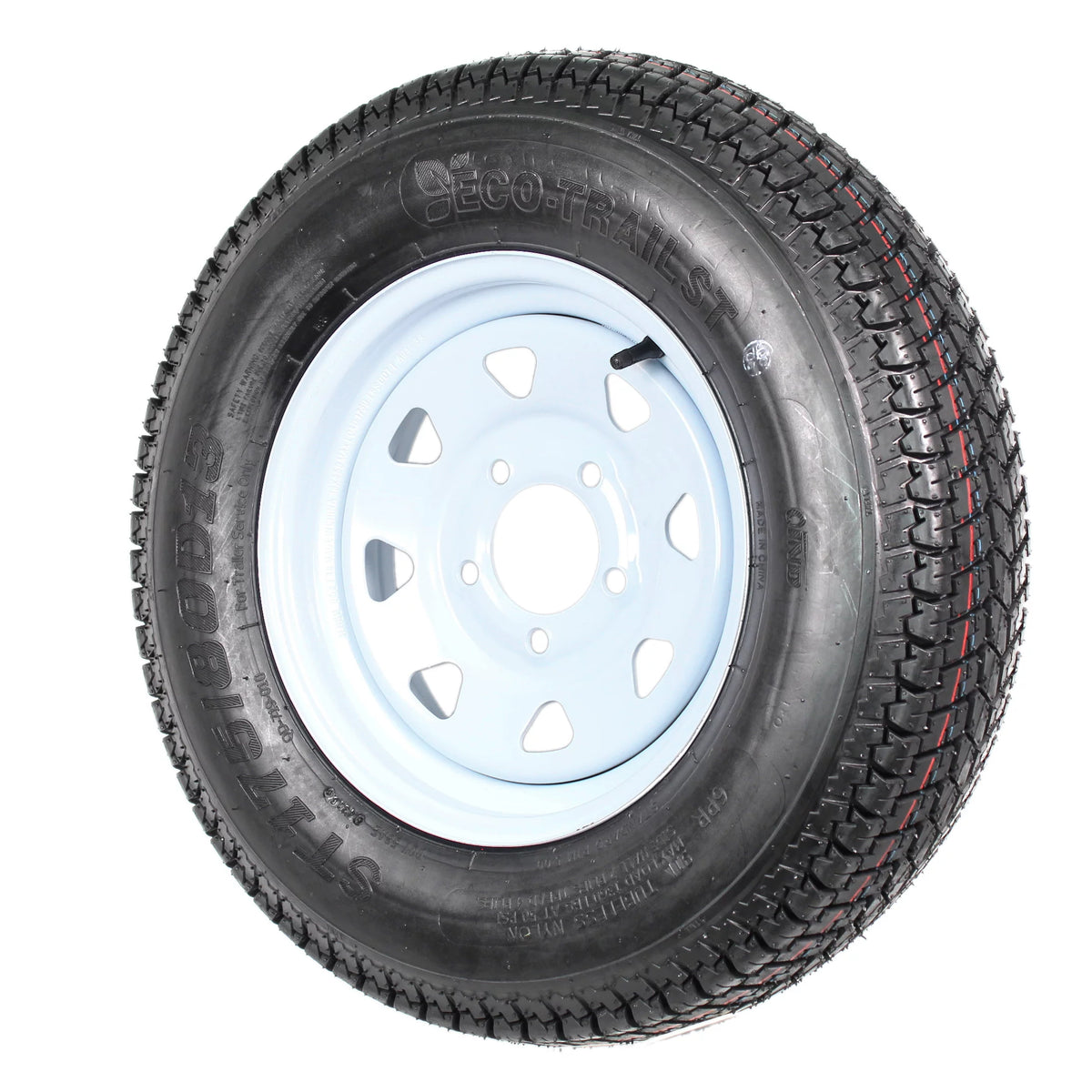 Trailer Tire Rim ST175/80D13 5 Lug White Spoke K60438