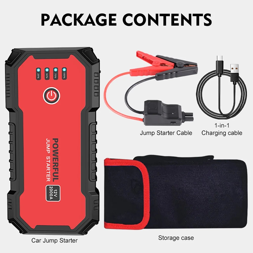 Car Jump Starter 12V 20000mAh with USB Quick Charge 3.0 and Smart Clip L20969