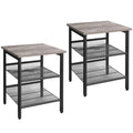 Set of 2 Greige Side Tables with Adjustable Shelves V962282