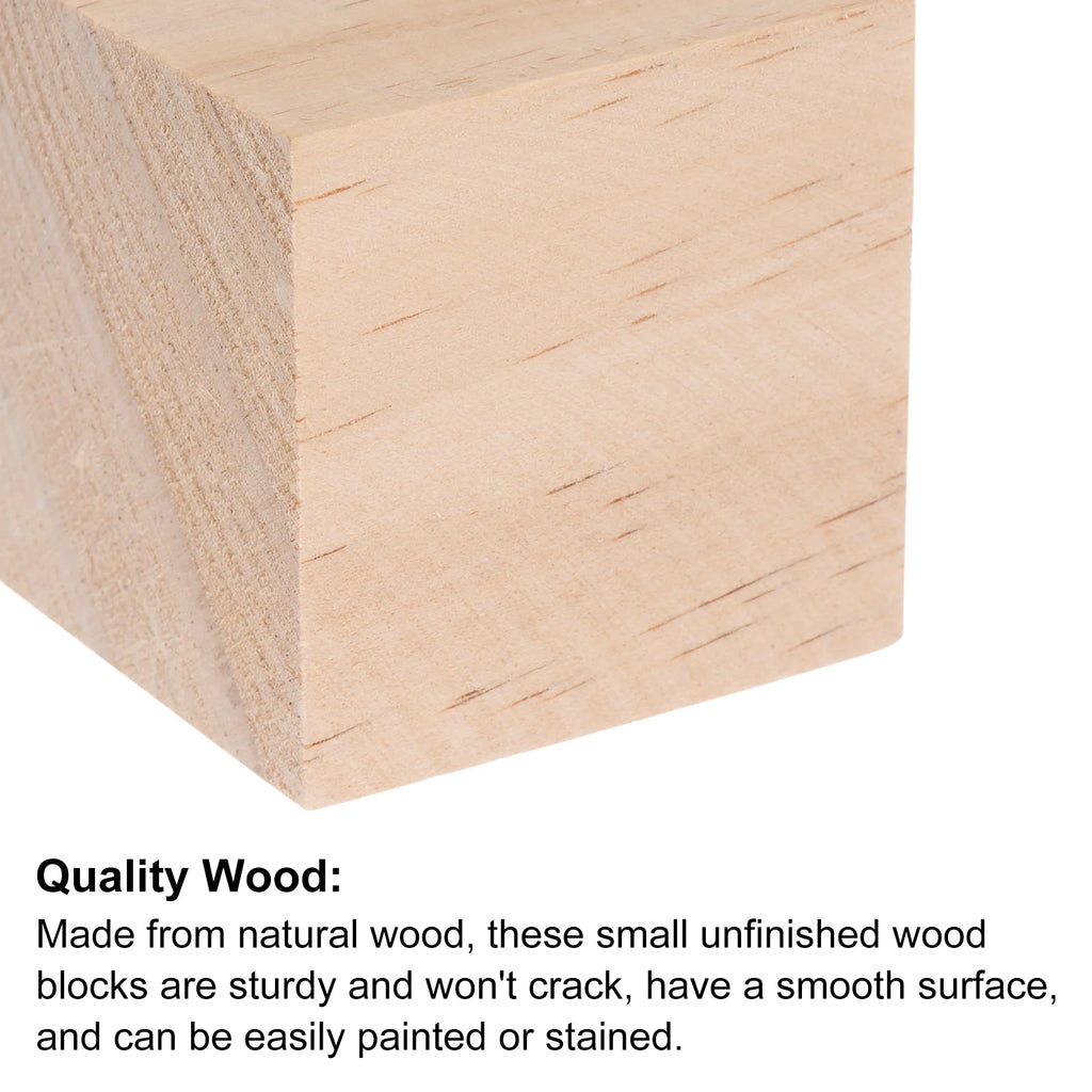 3/4 Inch Unfinished Pine Wood Blocks, 150 Pack G477