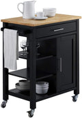 Black and Natural Kitchen Cart D1712