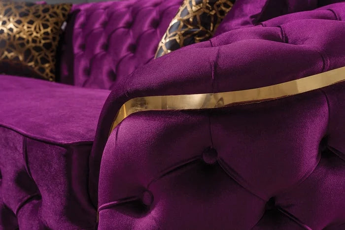 Purple Velvet Sofa & Loveseat Q7356