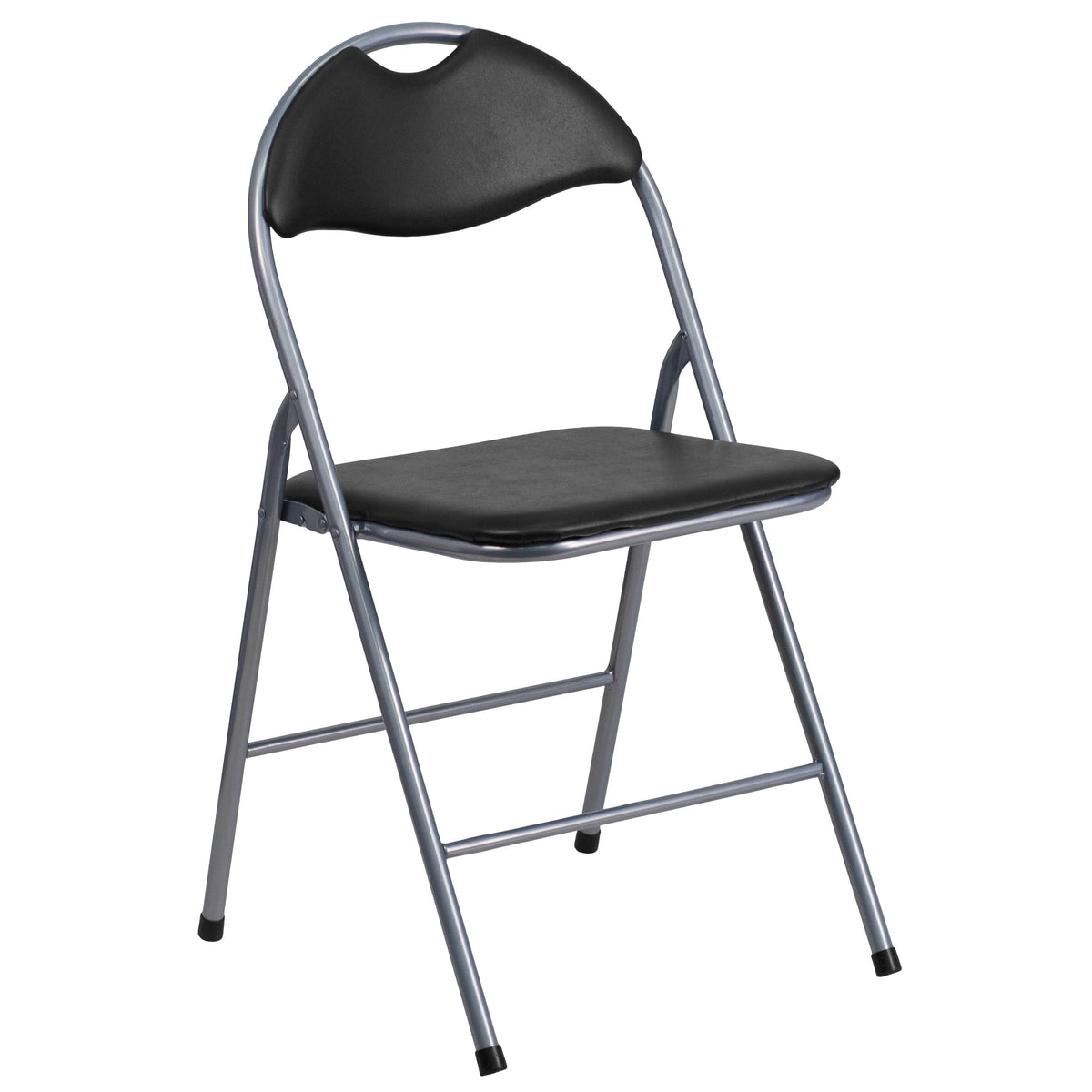 Black Vinyl Metal Folding Chair 4 Pk E851