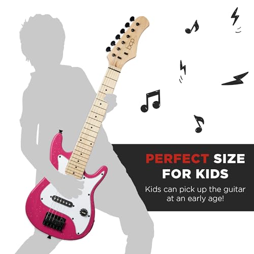 30in Kids Electric Guitar Starter Kit with 5W Amplifier, Strap, Gig Bag, Strings, Picks - Metallic Blue T5492