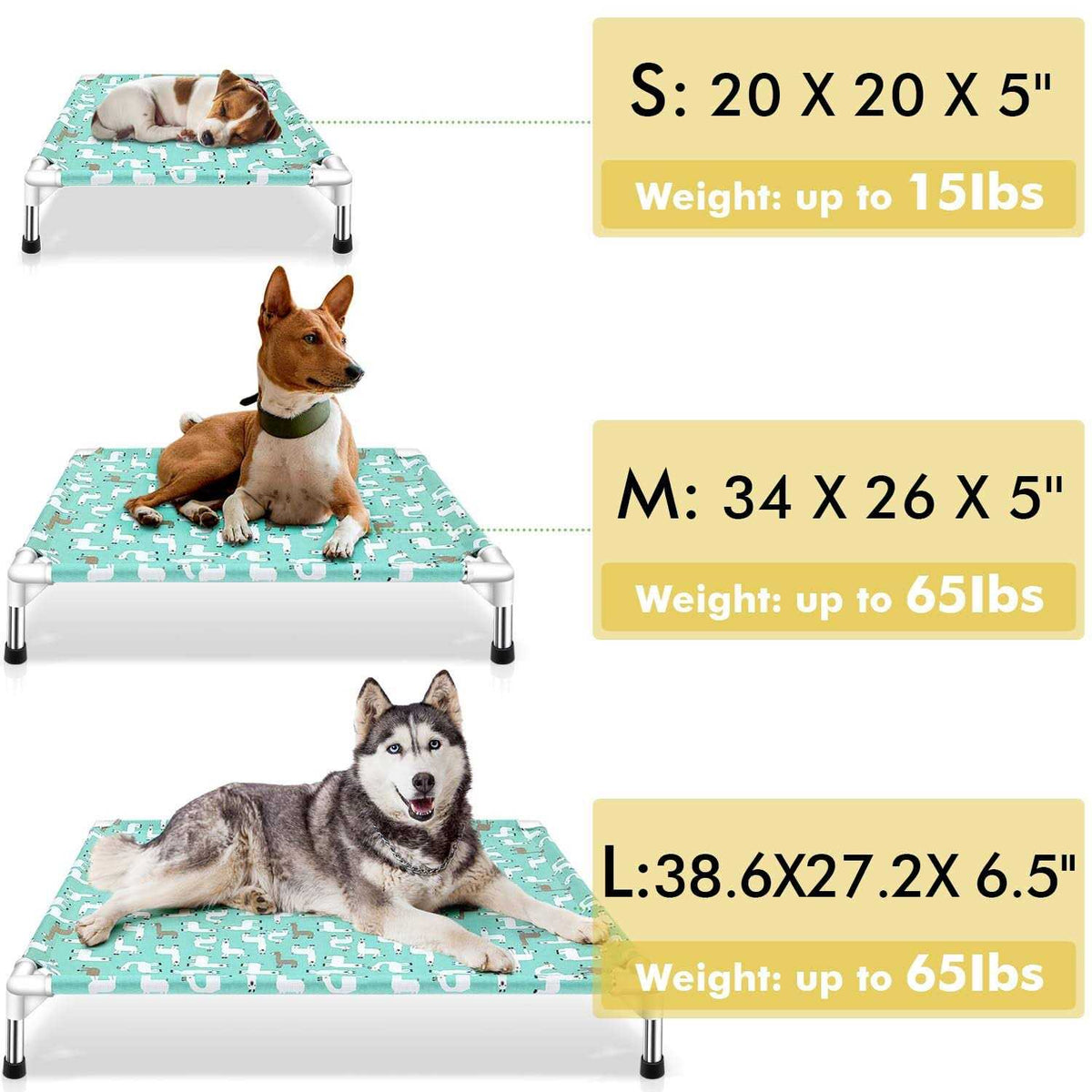Elevated Dog Bed Pet cot for Small Dogs M819826